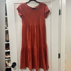 Rust orange midi dress